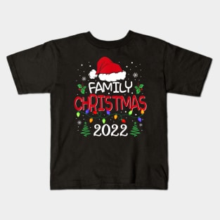 Family Christmas 2022 Matching Shirts Squad Santa Hat Elf Funny Kids T-Shirt